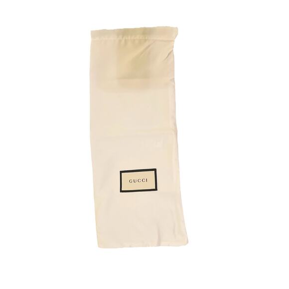 Gucci Dust Bag 6 X 15” White Black Logo Drawstring Wallet Shoe Storage Cover - Picture 5 of 5
